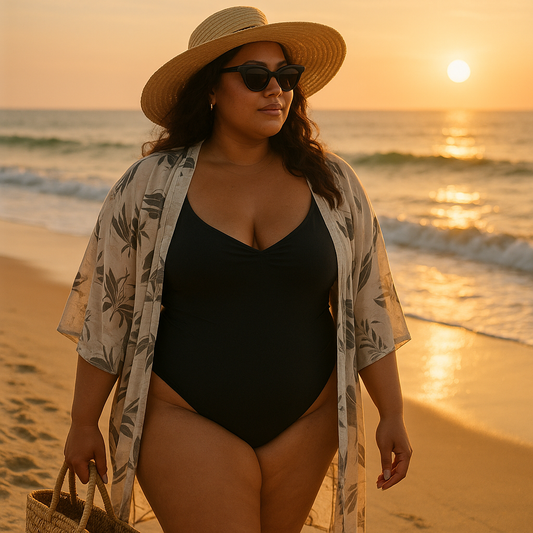 🌺 Tenue de plage pour femme ronde : élégance, confort et confiance en soi au bord de l’eau