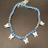 Silver blue anklet