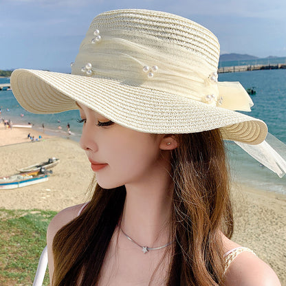 Chapeau femme été avec ruban
