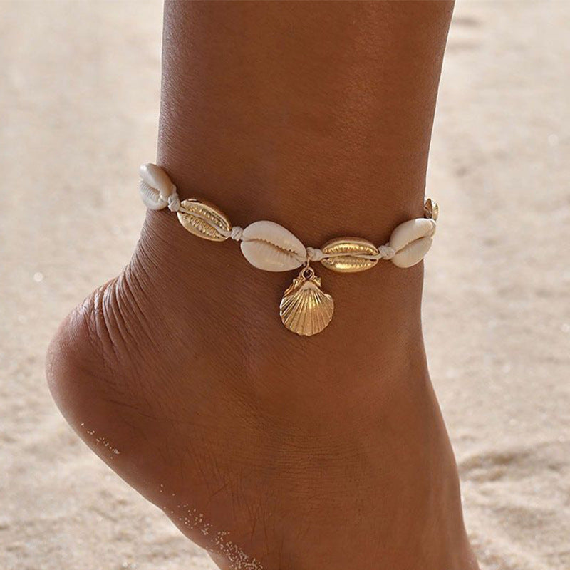 Bracelet de cheville coquillage