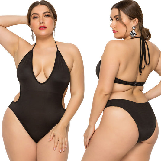 Maillot de bain 1 pièce grande taille décolleté