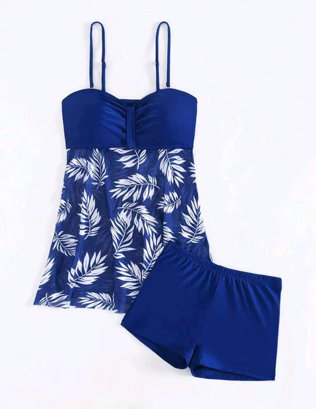 Maillot de bain boxer fendu taille haute en maille pour femme