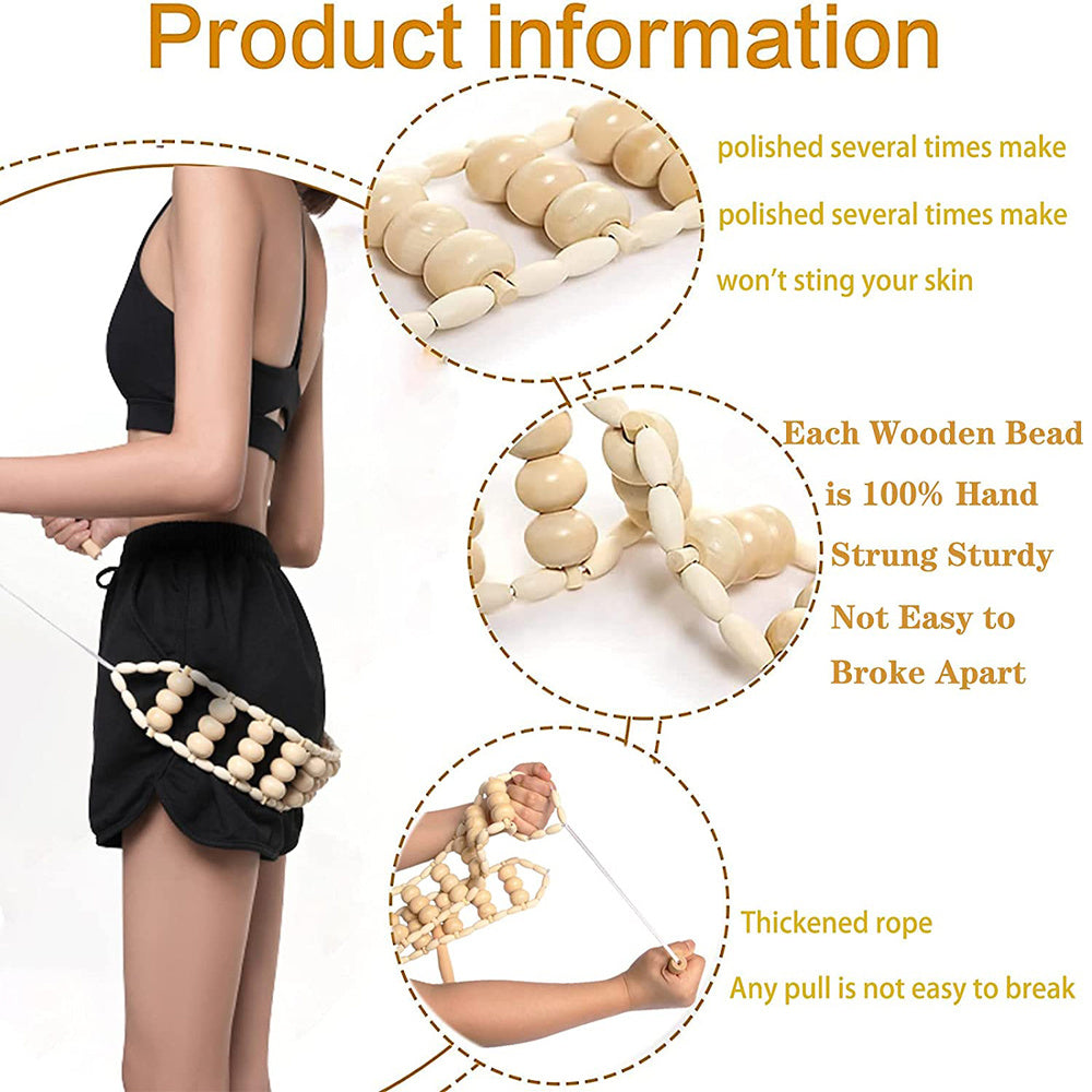 Rouleau de massage en bois anti-cellulite