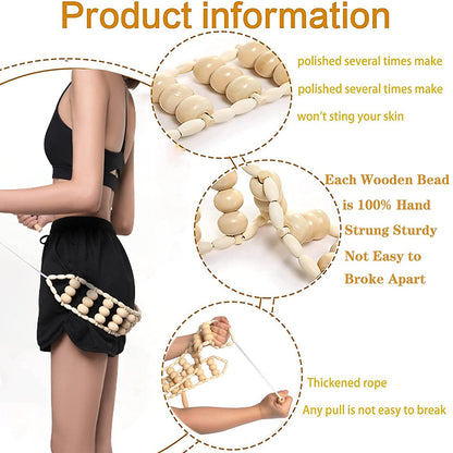 Rouleau de massage en bois anti-cellulite