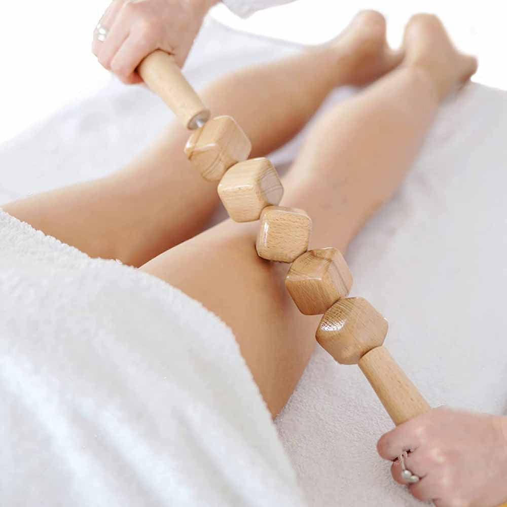 Rouleau de massage en bois anti-cellulite